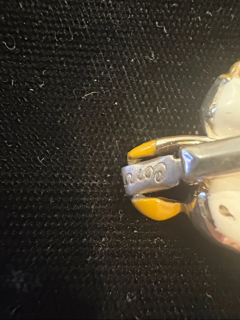 White Butterfly Pendant Necklace with Gold Accent - Picture 5 of 5